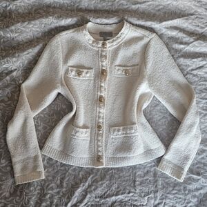 HARD TO FIND! H&M Textured-knit cardigan in cream Size S